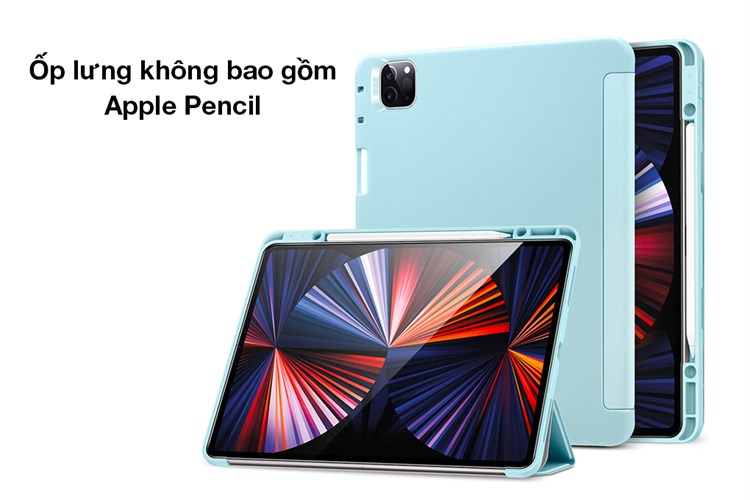 Bao da nắp gập iPad Pro 12.9 inch ESR Rebound Pencil Chính hãng Màu Xanh da trời