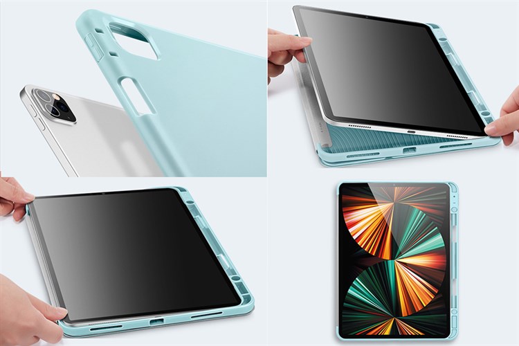 Bao da nắp gập iPad Pro 12.9 inch ESR Rebound Pencil Chính hãng Màu Xanh da trời