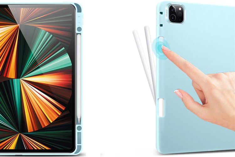 Bao da nắp gập iPad Pro 12.9 inch ESR Rebound Pencil Chính hãng Màu Xanh da trời