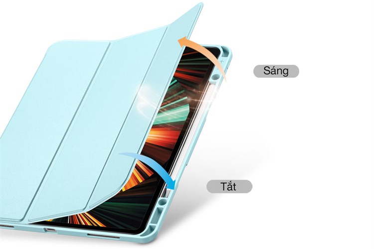 Bao da nắp gập iPad Pro 12.9 inch ESR Rebound Pencil Chính hãng Màu Xanh da trời