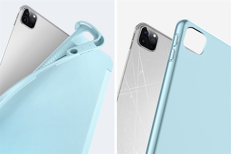 Bao da nắp gập iPad Pro 12.9 inch ESR Rebound Pencil Chính hãng Màu Xanh da trời