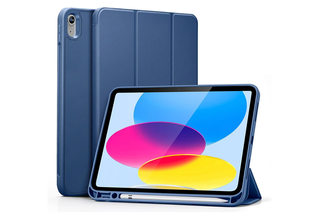Bao da nắp gập iPad 10 ESR REBOUND PENCIL Chính hãng Màu Xanh Navy
