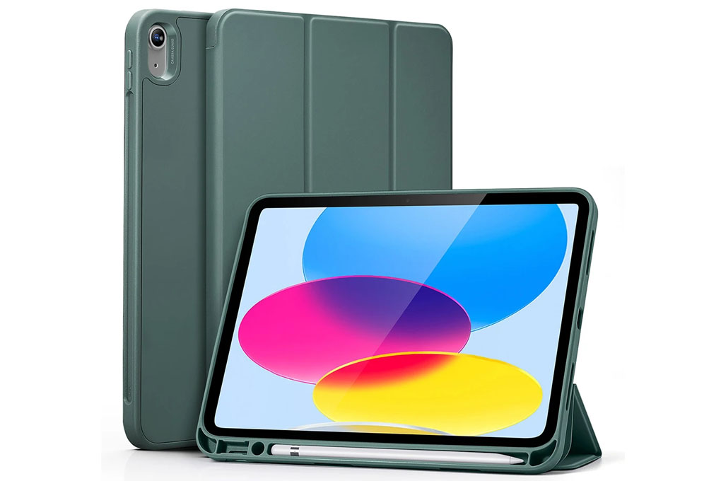 Bao da nắp gập iPad 10 ESR REBOUND PENCIL Chính hãng Màu Xanh ngọc