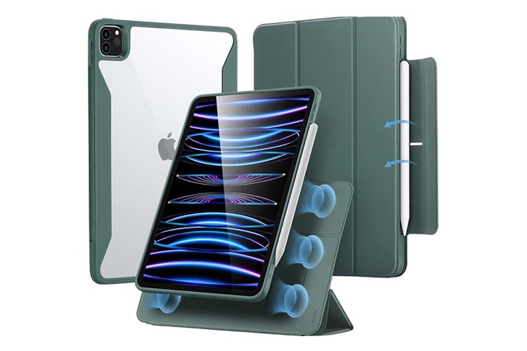 Bao da nắp gập iPad Pro 11 inch ESR Rebound Hybrid 360 Chính hãng Màu Xanh rêu
