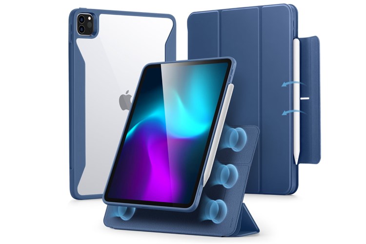 Bao da nắp gập iPad Pro 11 inch ESR Rebound Hybrid 360 Màu Xanh Dương