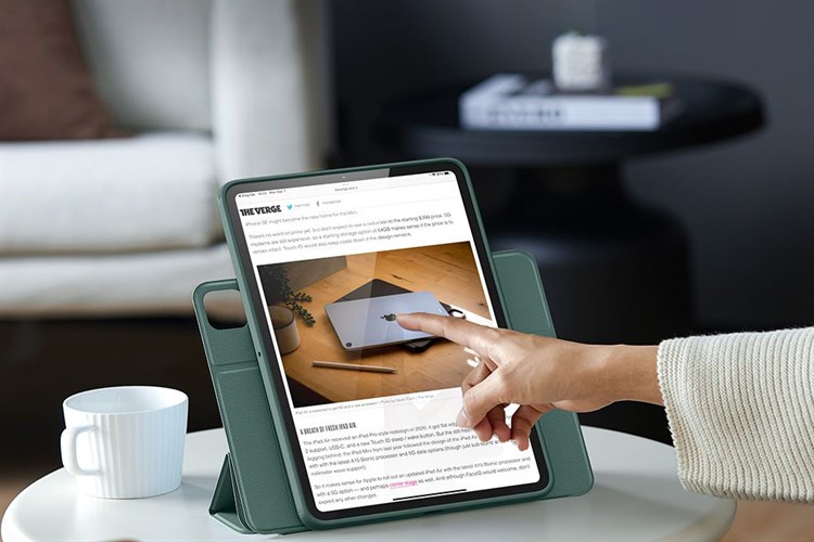 Bao da nắp gập iPad Pro 12.9 inch ESR Rebound Hybrid 360 Chính hãng Màu Xanh rêu