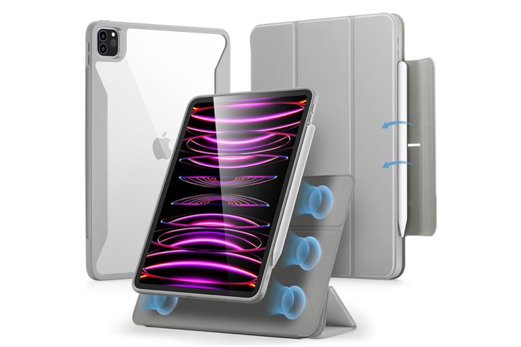 Bao da nắp gập iPad Pro 12.9 inch ESR Rebound Hybrid 360 Chính hãng Màu Xám