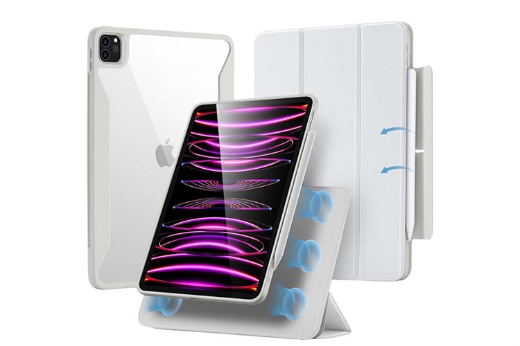Bao da nắp gập iPad Pro 12.9 inch ESR Rebound Hybrid 360 Màu Trắng
