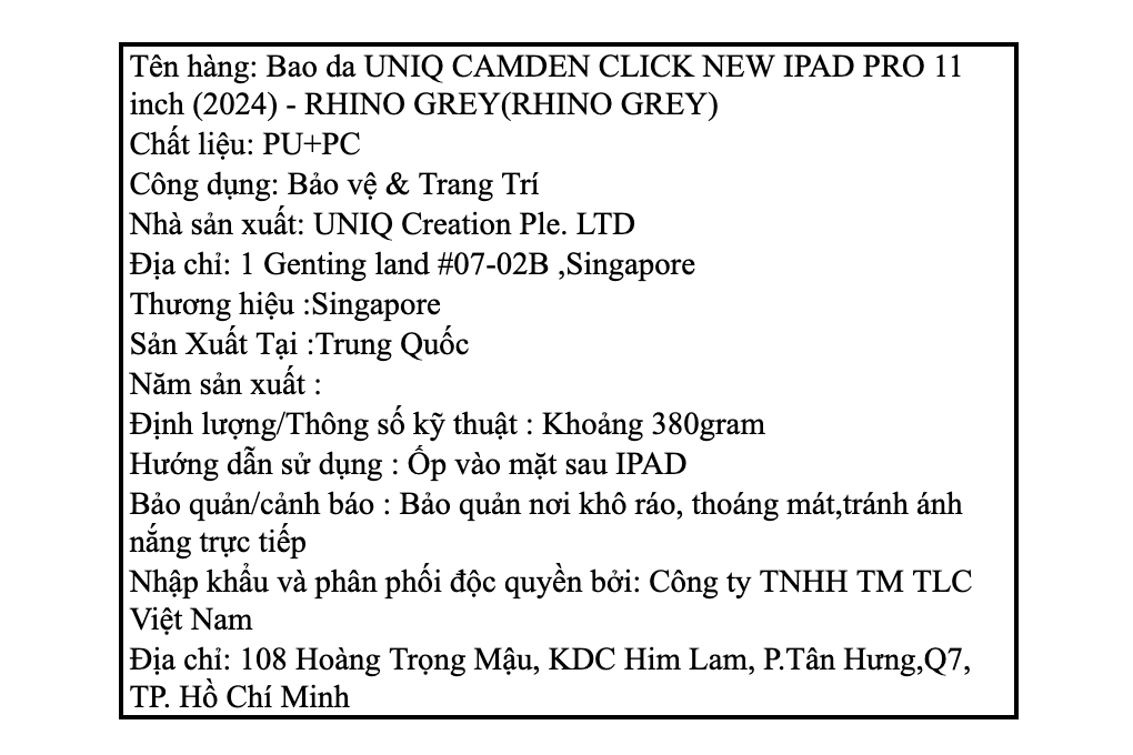 Bao da nắp gập iPad Pro 11 M4/M5 UNIQ CAMDEN CLICK Màu Xám