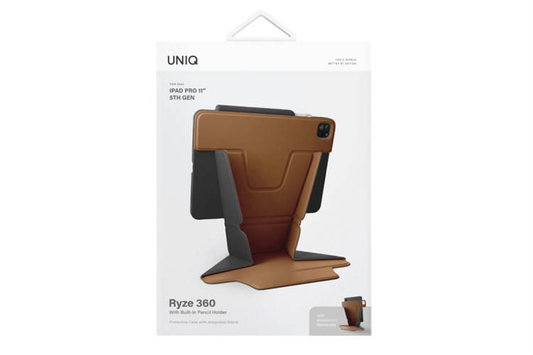 Bao da nắp gập iPad Pro 11 M4/M5 Nhựa TPU da PU UNIQ RYZE 360 Màu Nâu