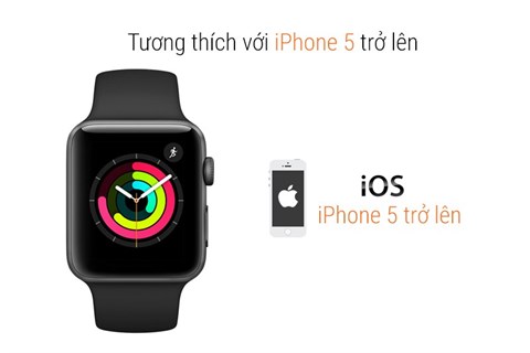 Apple Watch S3 GPS tương thích với iphone 5 trở lên