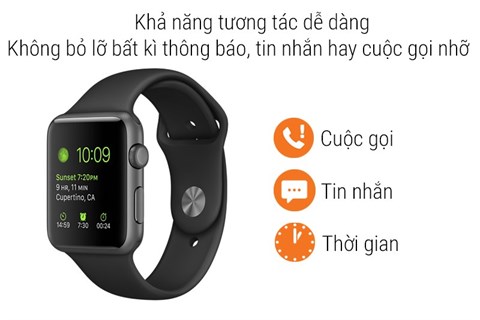 Apple Watch S3 GPS tương tác dễ dàng khi có tin nhắn, cuộc gọi