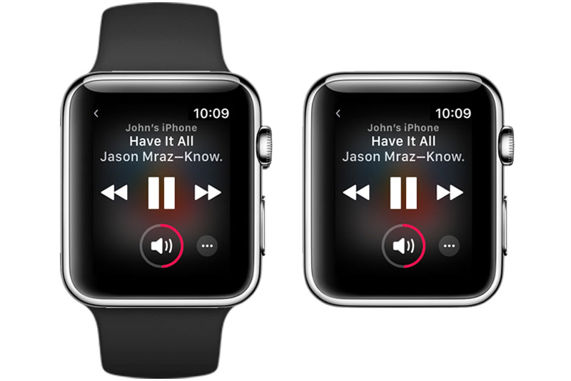 Nghe nhạc trên Apple Watch S3 GPS, 42mm viền nhôm, dây cao su màu đen