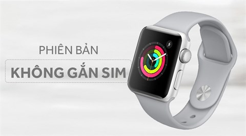 Apple Watch S3 GPS, 38mm viền nhôm, dây màu trắng xám