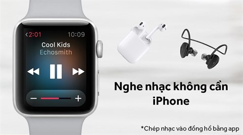 Apple Watch S3 GPS, 38mm viền nhôm, dây màu trắng xám