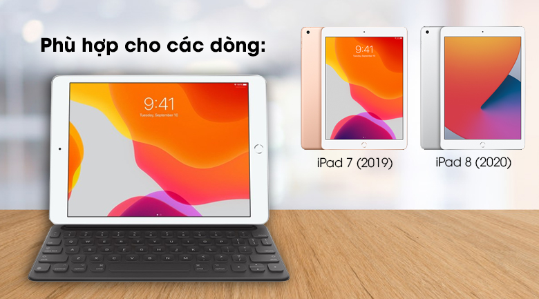 Bàn phím Smart Keyboard iPad 10.2 - Bàn phím kết nối nhanh, dùng tối ưu với 1 số iPad 