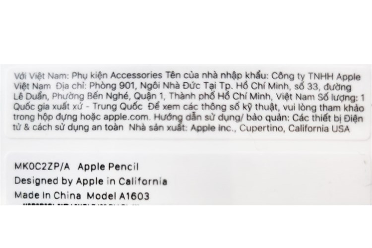 Bút cảm ứng Apple Pencil 1 MK0C2 Màu Trắng
