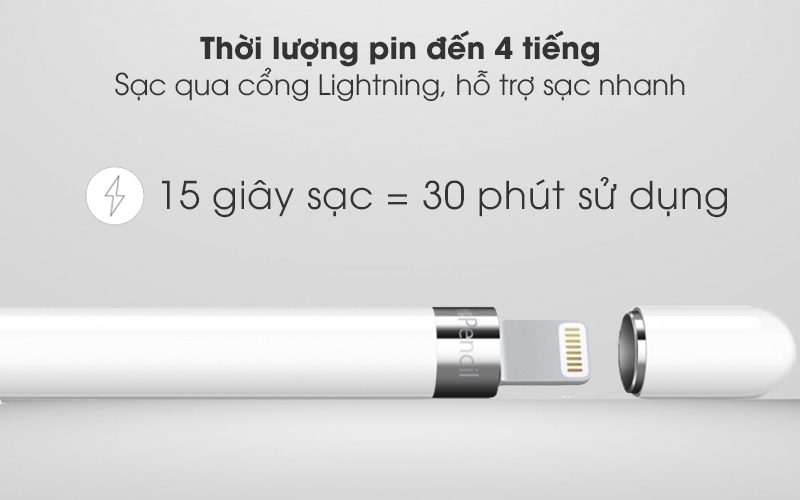 Bút cảm ứng Apple Pencil Gen 1 - Thời lượng pin