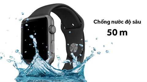 Apple Watch S1, 42mm viền nhôm, dây cao su màu đen