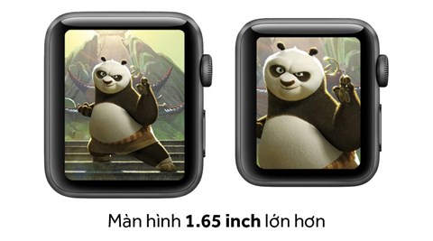 Apple Watch S1, 42mm viền nhôm, dây cao su màu đen
