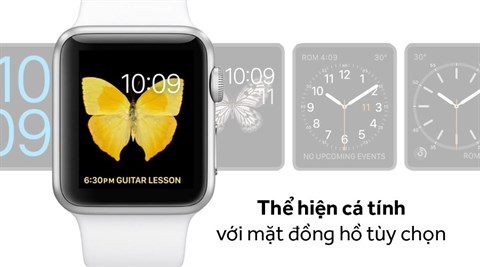 Apple Watch S1, 38mm, viền nhôm, dây cao su màu trắng