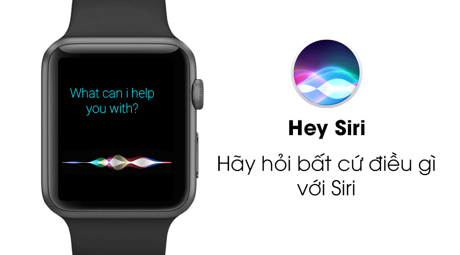 Apple Watch S2 42mm mặt nhôm, dây cao su màu đen