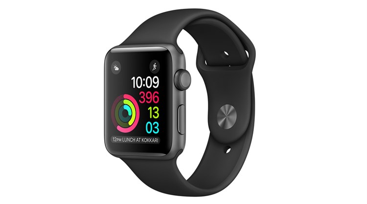 Apple Watch S2 42mm mặt nhôm, dây cao su màu đen