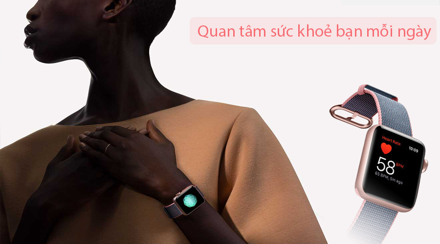 Apple Watch S2 42mm mặt thép không gỉ, dây da màu nâu