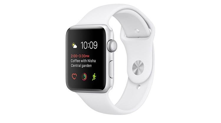 Apple Watch S2 38mm mặt nhôm, dây cao su màu trắng