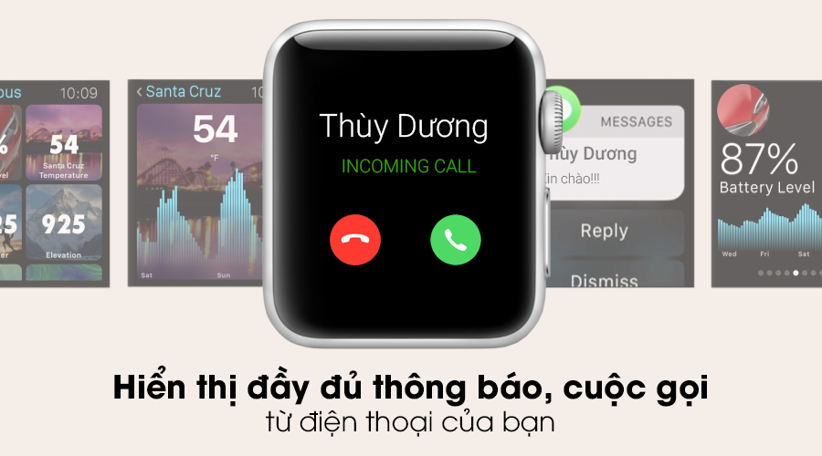 Apple Watch S2 38mm mặt thép không gỉ, dây da màu nâu