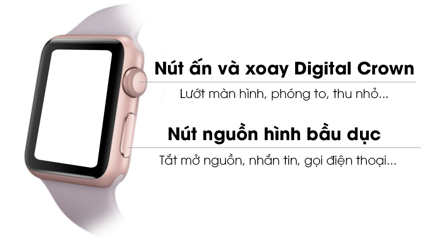 Apple Watch S2 38mm mặt nhôm, dây cao su màu hồng