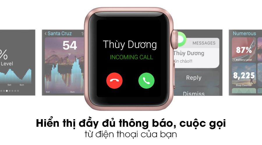 Apple Watch S2 38mm mặt nhôm, dây cao su màu hồng
