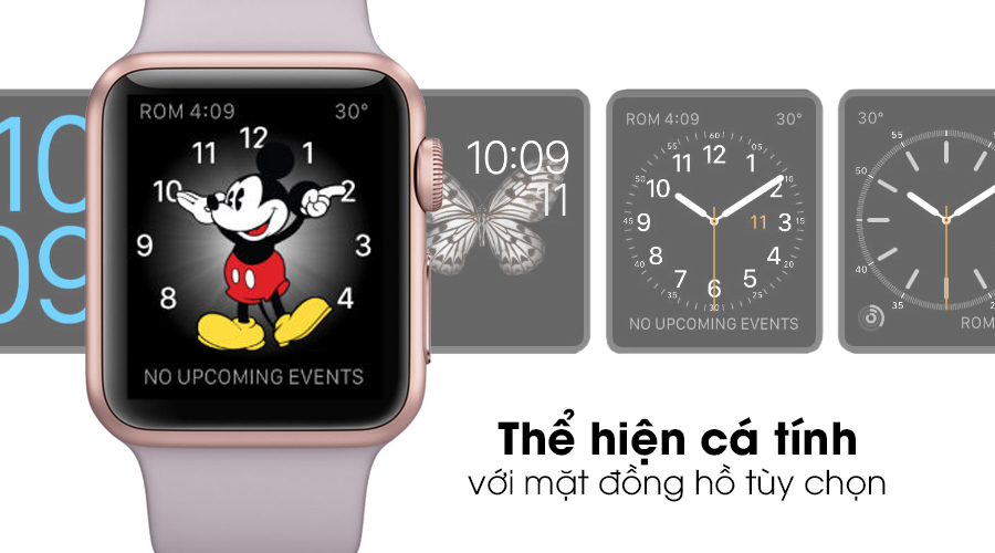 Apple Watch S2 38mm mặt nhôm, dây cao su màu hồng