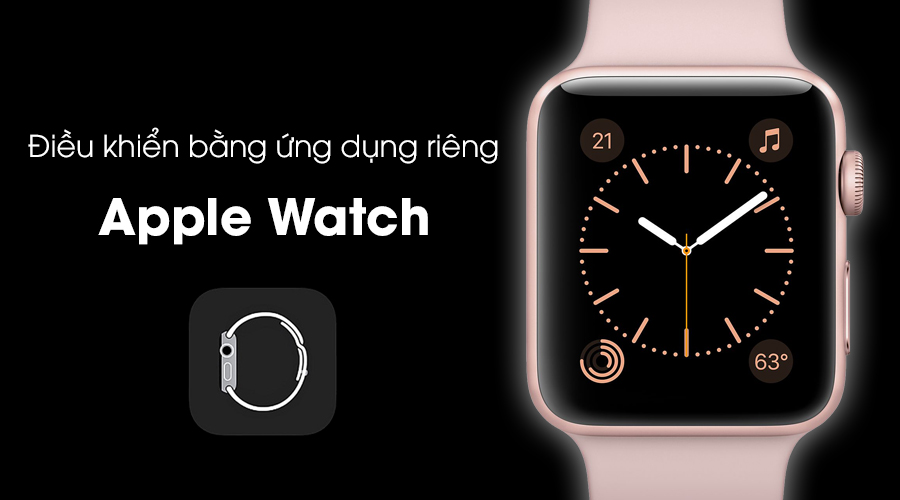 Apple Watch S2 42mm mặt nhôm, dây cao su màu hồng