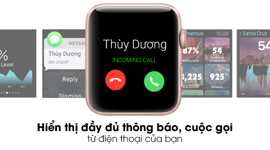 Apple Watch S2 42mm mặt nhôm, dây cao su màu hồng