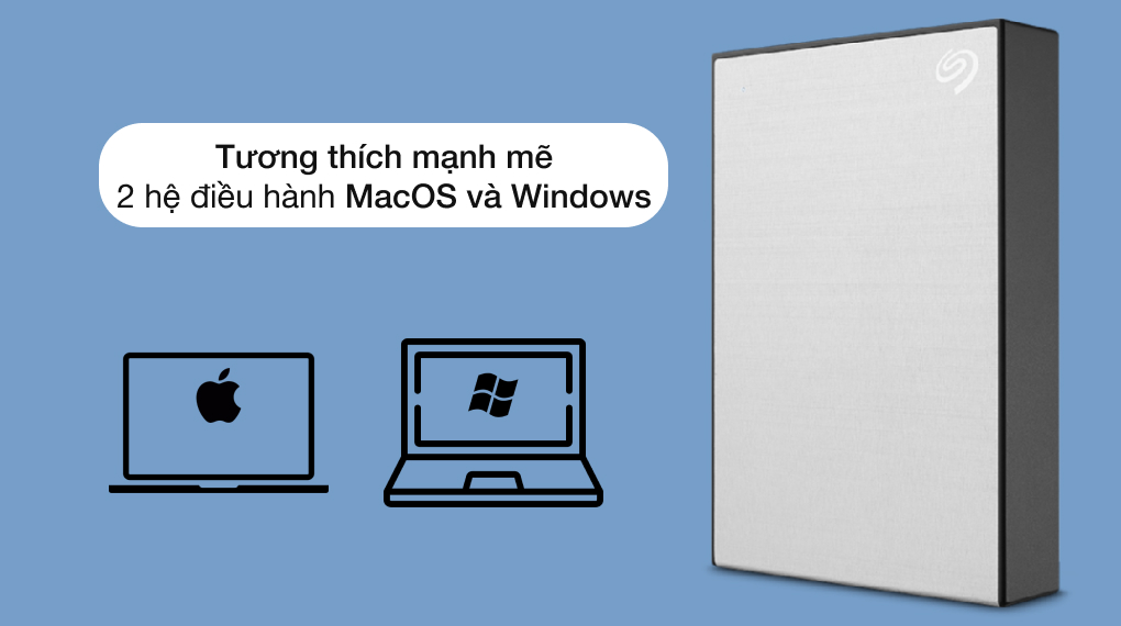 Tương thích mạnh mẽ với hệ điều hành Mac và Windows - Ổ cứng di động 1 TB Seagate One Touch STKY1000401 Bạc