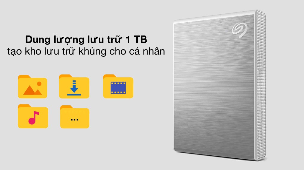 Dung lượng lưu trữ 1 TB - Ổ cứng SSD 1TB Seagate One Touch STKG1000401 Bạc