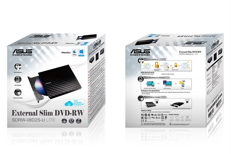 Ổ ghi ASUS SDRW-08D2S-U LITE External/USB 2.0 Màu Đen