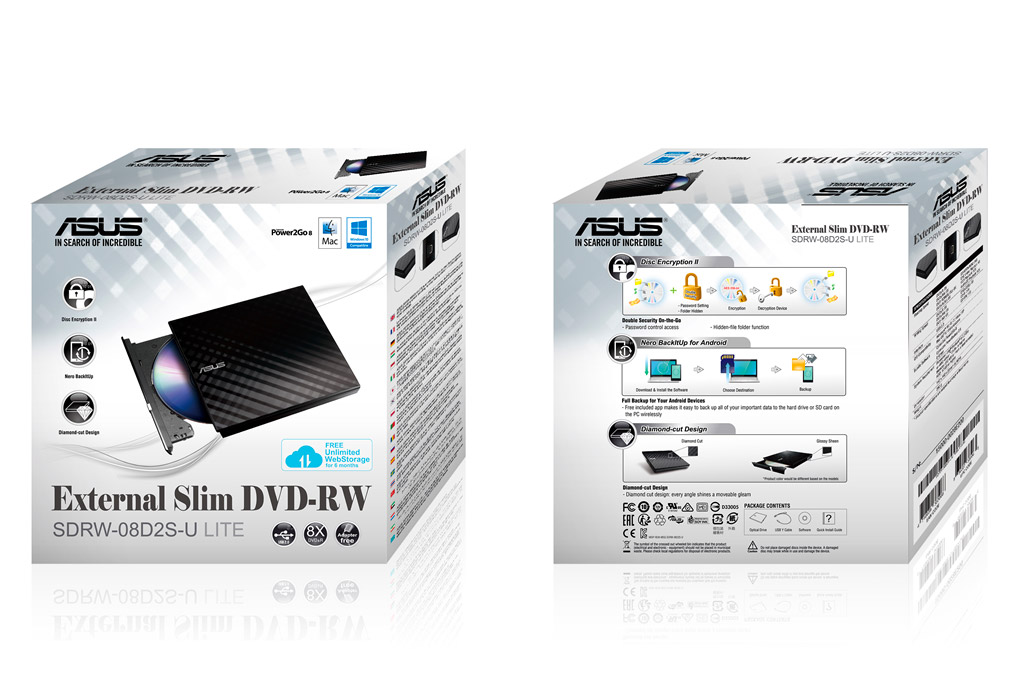 Ổ ghi ASUS SDRW-08D2S-U LITE External/USB 2.0 - 5