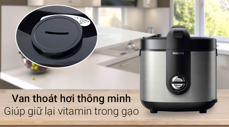 Nồi cơm điện Philips 2 lít HD3128/66 Bạc