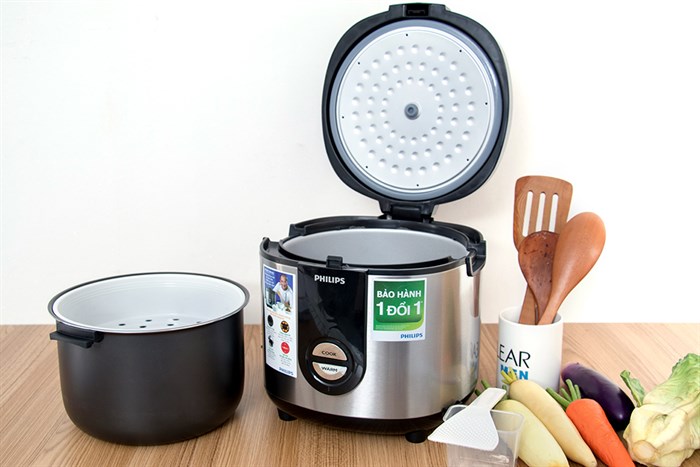 Nồi cơm điện Philips 2 lít HD3128/66 Bạc Màu Bạc