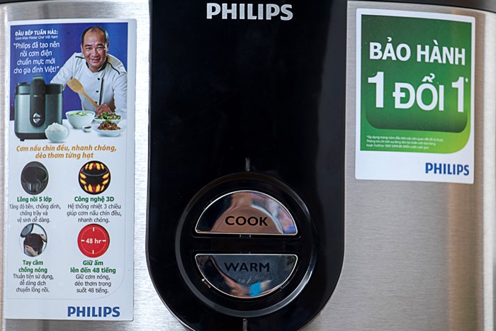 Nồi cơm điện Philips 2 lít HD3128/66 Bạc Màu Bạc