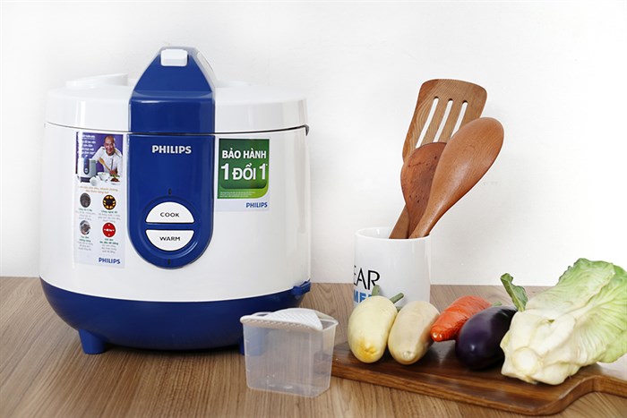 Nồi cơm điện Philips 2 lít HD3118 Màu Trắng - Xanh