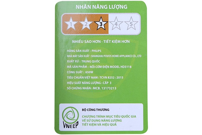 Nồi cơm điện Philips 2 lít HD3118 Màu Trắng - Xanh