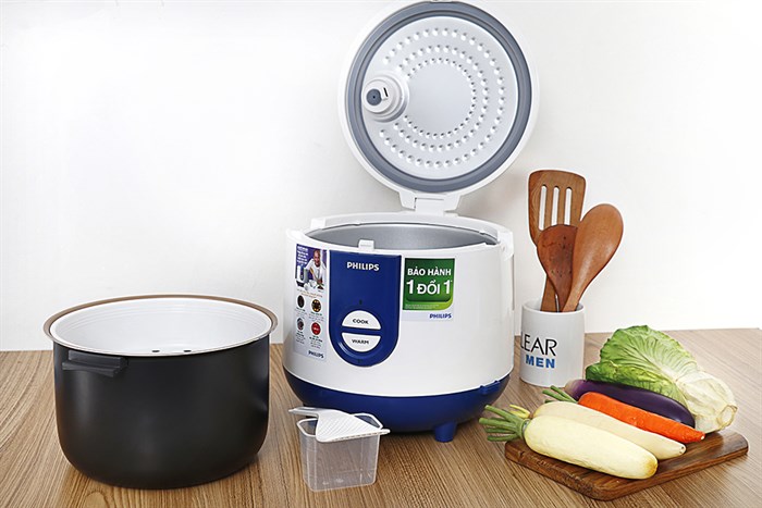 Nồi cơm điện Philips 2 lít HD3118 Màu Trắng - Xanh