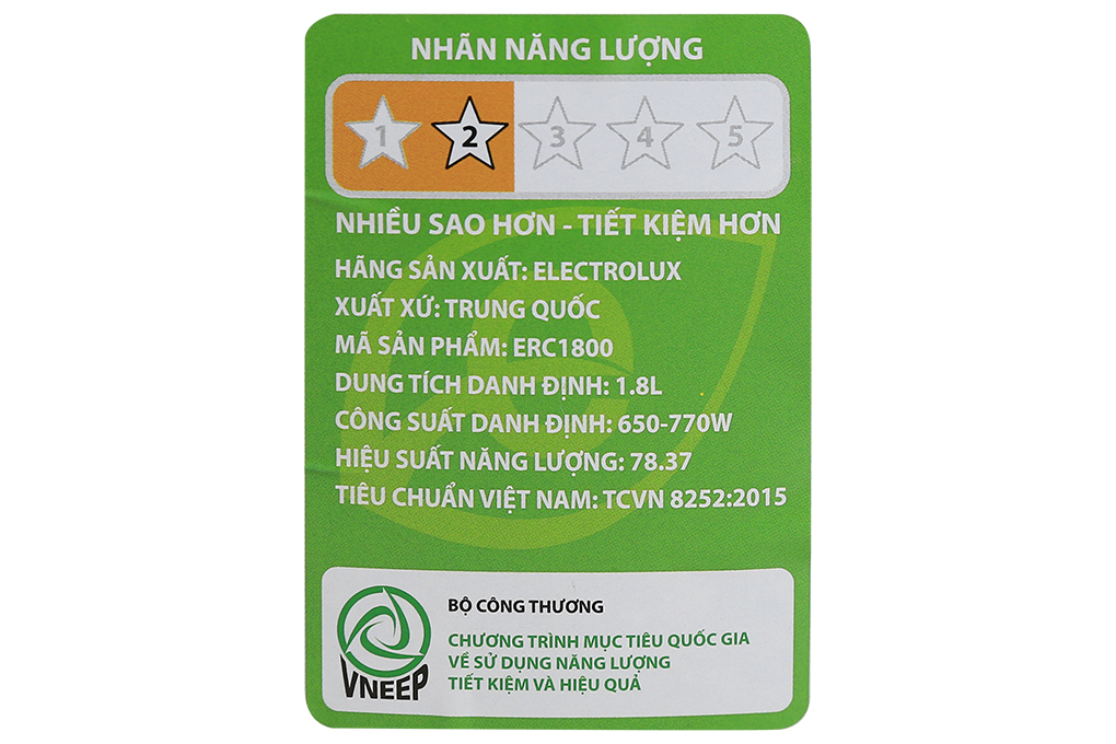 Nồi cơm điện Electrolux 1.8 lít ERC1800 - 12