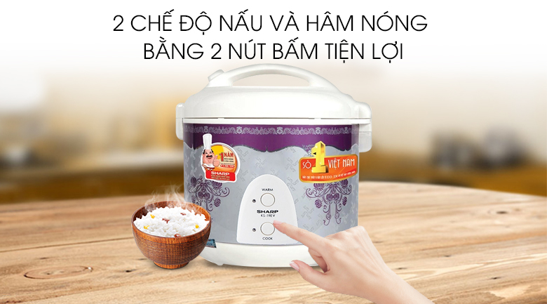 Nồi cơm điện Sharp KS-N19EV RP 1.8 lít