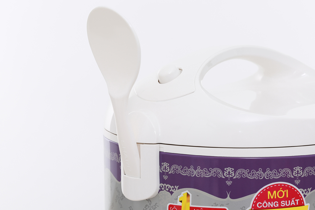 Nồi cơm điện Sharp KS-N19EV RP 1.8 lít Màu Trắng - Tím