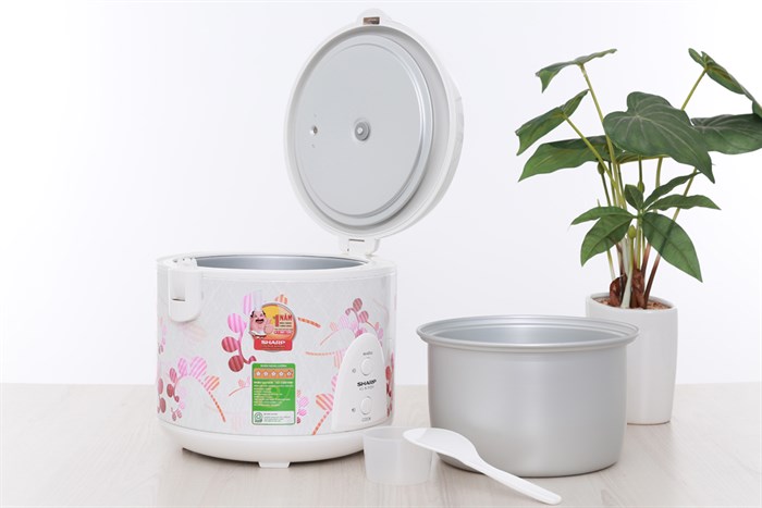 Nồi cơm điện Sharp KS-N191EV LR 1.8 lít Màu Trắng - Đỏ