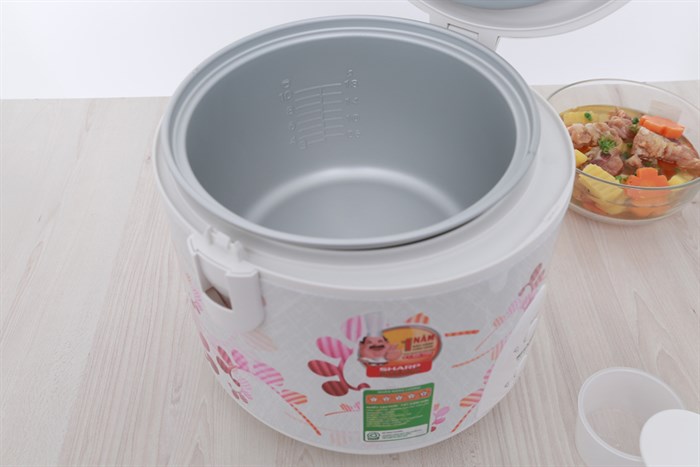 Nồi cơm điện Sharp KS-N191EV LR 1.8 lít Màu Trắng - Đỏ